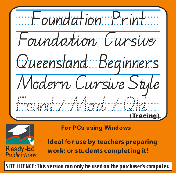 elskerinde kage regnskyl Handwriting Font E-Collection – Foundation, Queensland Beginners & Modern  Cursive Style Fonts - Ready-Ed